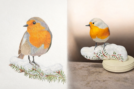 Two bird figurines